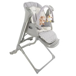 Стульчик для кормления/Электрокачели 2в1 PITUSO AVILA Grey/White/Сер/белый ткань